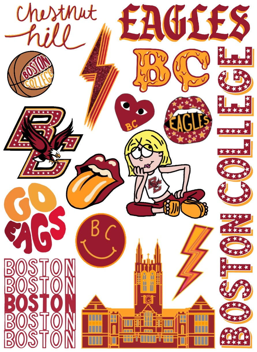 Boston College Sticker Sheet