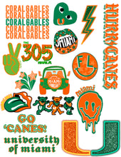 Load image into Gallery viewer, University of Miami Sticker Sheet
