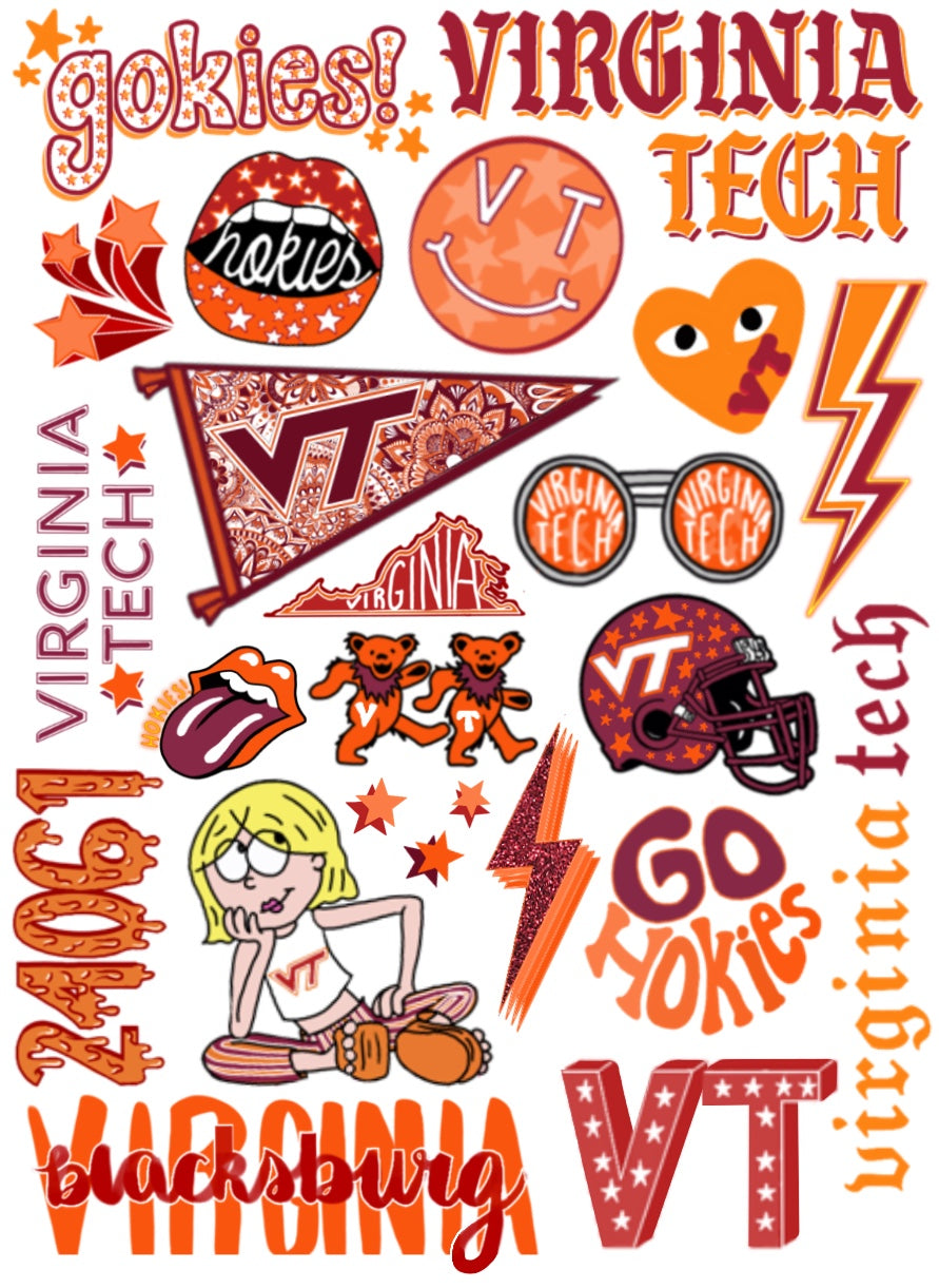 Virginia Tech Sticker Sheet